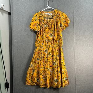 Canyon Retreat Regular Flutter Sleeve Dress w/ Tassel Turquoise Size Small